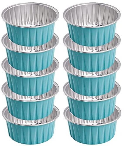 Set di 10 pirottini per muffin, in alluminio, di grande capacità, per muffin, cupcake, antipasti, pasticceria, matrimoni, compleanni