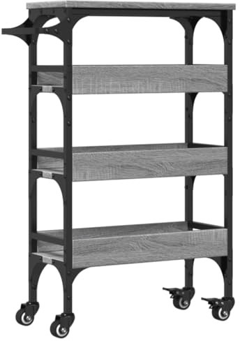 vidaXL Küchenwagen Grau Sonoma 53x20x76 cm Holzwerkstoff