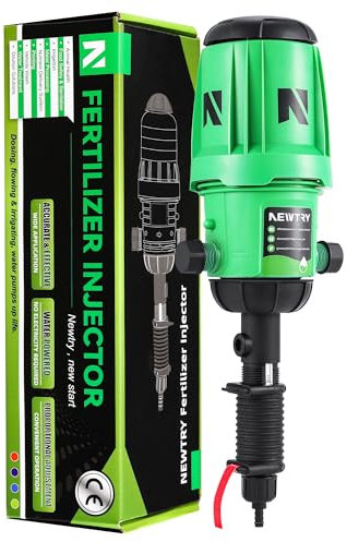 NEWTRY Inyector de fertilizante para riego por goteo, bomba dosificadora ajustable de 0,4 ~ 4%, dosificador de líquido alimentado por agua NPT de 3/4 pulgadas para jardín, riego y sistema hidropónico,