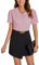 MINTLIMIT Chemisier de travail à manches courtes et col Peter Pan pour femme, 304_Rose poudré, XXL