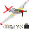 Fisca P51D RC Plane - 4CH Remote Controlled Model with High Speed Motor, Xpilot Stabilisation System & Aerobatics - for Children (Silver)