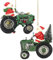 The Bridge Collection Weihnachtsmann und Schneemann reiten auf grünem Traktor, 8,3 cm, 2 Stück, Bauernhof-Traktoren, Weihnachtsschmuck mit Bauernmann, der auf den Feldern arbeitet