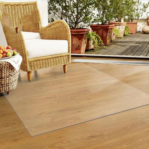 Dicke 1,5 mm transparente Stuhlmatte für harte Böden, PVC-Bodenschutzmatten, 150 x 200 cm, transparent, schneidbar, Haustierunterlage