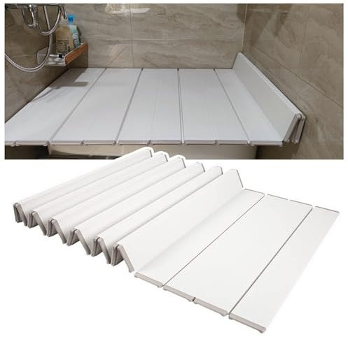 Mannequin de Couture Pliant Couverture De Baignoire Polypropylène Couverture D'isolation, 1cm D'épaisseur PVC Ponts Baignoire Idéal Pour Tablette, Livres Et Support Verre À Vin Blanc(110cmx70cmx1cm)