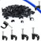 400PCS Round Cable Wall Clips,4mm 6mm 8mm 10mm), for Organizing Ethernet, USB Cable, Phone Line and TV Line-Black