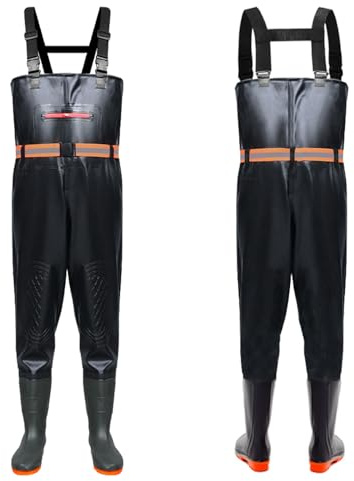 Waders pour homme et femme - Pantalon de pêche avec bottes - Pantalon de pêche pour adulte - Respirant et imperméable - Pour les amateurs de pêche, la pêche, les sports nautiques, les activités de