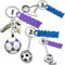 Porte-Clés Football, Rotatif 3D, 5 Modèles au Choix, Personnalisable, Foot, Ballon, avec Votre Texte, Cadeau Foot, pour Les Amateurs de Football, Supporters, Joueurs, (Style 2 avec Prénom)