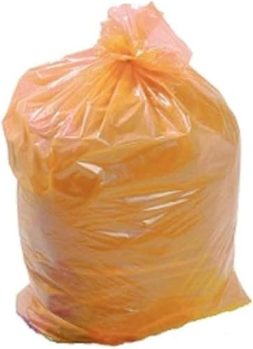 Colour Coded 'Refuse/Bin Liners Sacks Clinical Waste Bags - Orange - Size 457 x 724 x 965 mm - 90Litre British Made (100)
