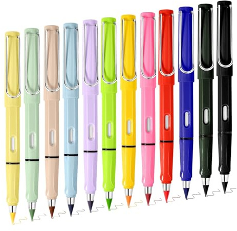 Nurila 12 Stück Bunte Zauberbleistift,Bleistifte Wechselkopfm Tintenlose Set, Bleistift Ohne Anspitzen Für Schreiben Malen Skizzieren Schule Mitgebsel Kindergeburtstag Gastgeschenke