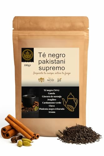 Te negro pakistani con cáscara de naranja, jenjibre y canela. Te a granel para infusiones para adelgazar con pimienta negra y cardamomo verde. Tea pakistani negro para infusiones a granel.