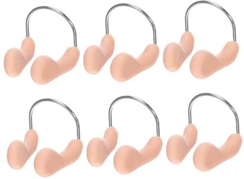Cabilock 6 Piezas Pinzas Nariz Natación Reutilizables Cómodas Ajustables Antiahogos para Adultos Piscina