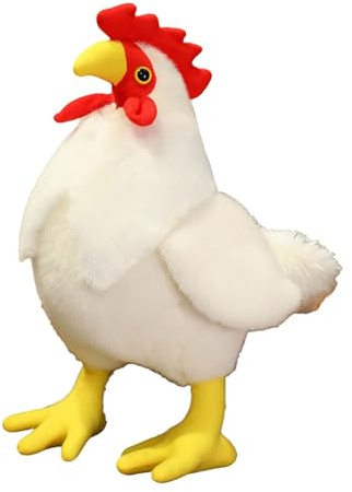 HOMEXYLYL Hahn Kuscheltier, Bauernhof Plüschtier Süßes Huhn Spielzeug Geschenk Weihnachten Geburtstag Heimdekoration Kinder Erwachsene Mädchen Jungen(White,20cm/7.8in)