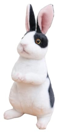 Kaninchen Plüschtiere, 30cm Osterhase Kuscheltier Stehende Niedlicher Hase Stofftier Plüsch Hase Ostern Deko Hase Weiche Kaninchenpuppe für Kinder und Mädchen Geschenk Ostertag Dekorationen (Schwarz)
