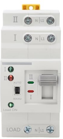 MAJONMMERD Conmutador Automático de Transferencia de Doble Fuente 2P, Interruptor de Transferencia Automática de 2 Polos, 63A 50 60Hz 690VAC, con 50ms de Conmutación para Armario (220VAC)