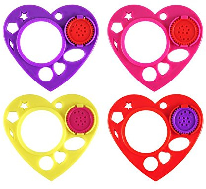 Henbrandt 12 x Heart Stencils 4 Assorted Colours for Children - Party Favours Loot Bags Stocking Fillers Arts Crafts Multipack Drawing Stencil Sets for Girls & Boys
