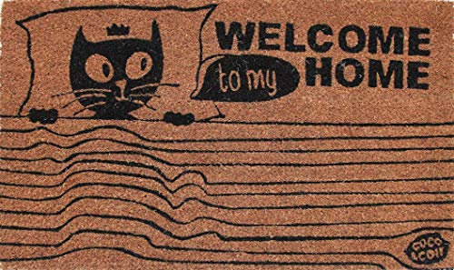 Coco & Coir Door Mat | Indoor Funny | Cat Design Entrance Welcome Mat (Cat Love 45cm x 75cm)