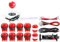 Hikig Arcade Retro Games DIY Cabinet Parts Kit, 10x LED Arcade Button + 1x 8 Ways Joystick + 1x Zero Delay USB Encoder for Raspberry Pi 1/2/3 and Windows System (Red)