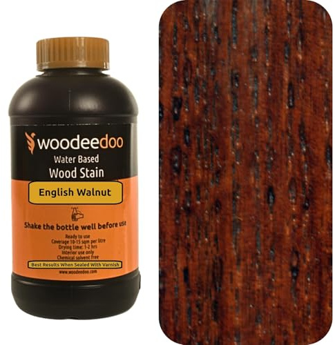 WooDeeDoo Water Based Wood Stain | Wood Dye | Ready to Use | Environmentally Friendly | Solvent Free | Odour Free | 450 ml | English Walnut