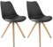 byLIVING Esszimmer-Stuhl KIRA, 2er-Set, Küchenstuhl, Füße Metall, Eichenfarben foliert, Sitzschale schwarz, Sitzkissen Kunstleder, B 48, H 86, T 55,5 cm