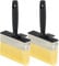 GEEZY 2 Pcs Versatile Decking Brush with Durable Natural Bristles, Ideal for Fence & Garden Painting, Ergonomic Handle, Easy Clean, Black Plastic, Perfect for Outdoor & Masonry Paint Projects