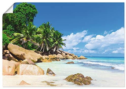 ARTLAND Wanddeko Poster & Kunstdrucke Wandposter 130x90 cm Karibik Südsee Strand Natur Palmen Natur Malediven R2PV