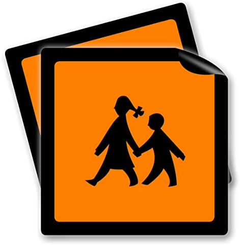 2x Schulbusschild Magnetschild Warntafel Schulbustafel Magnet Auto Schild Warnschild (Doppelpack 30x30cm)