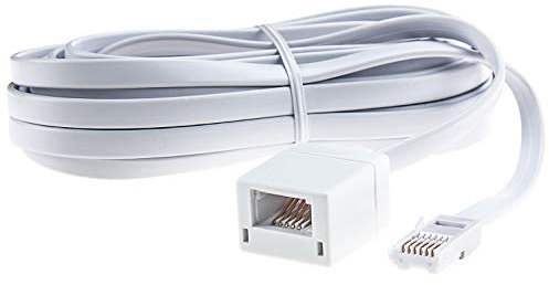 Ancable BT Telephone Extension Cable 5M, Male to Female 6-Pin Straight Through Telephone Extension Cable for UK Landline Phone Cord Home & Office Fax Modem Extender 6 Wire