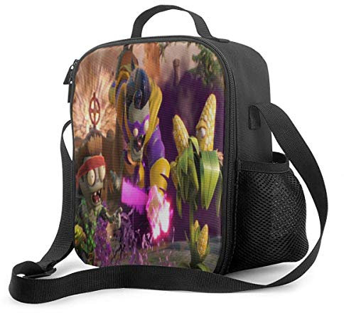 DODOD Plants vs Zombies Insulated Lunch Bag Tote Reusable Picnic Lunch Cooler Bag Travel Work Beach Boating Portable Lunch Box for Women/Man/Picnic/Boating/Beach/Fishing/Work