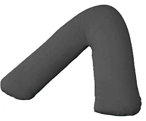 AmigoZone Plain Polycotton Back & Neck Support V Shaped Pillowcase Orthopedic/Pregnency/Nursing Pillow Case (Dark Grey)