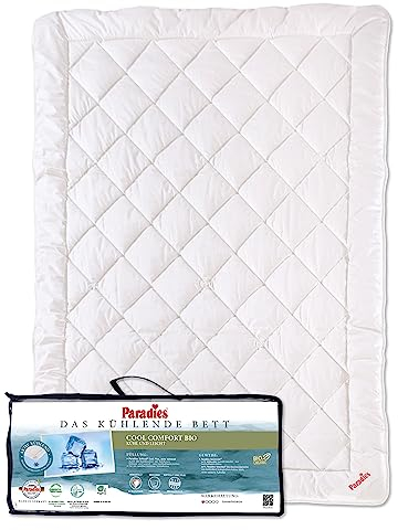 PARADIES – die aktive Kühldecke - Cool Comfort Bio Sommerdecke 155x220 cm - Öko-Tex Zertifiziert Standard 100 Klasse 1, medizinisch getestet