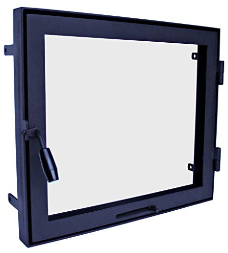 Kamintür 50x40 Kamintür mit Glas Ofentür Backofentür Pizzaofentür Gußeisen Steinofentür Das Türchen zum Ofen | Öffnungsrichtung: Links | Der Griff ist Rechts