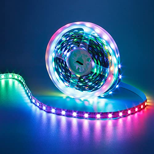 GOMING 5V WS2812B Adressierbar LED Streifen 5M 300LED 5050SMD Flexible Weiß PCB RGB LED Strip Traumfarbe IP20 Nicht Wasserdicht LED Band für Zuhause Party(Controller und Netzteil Nicht Enthalten)