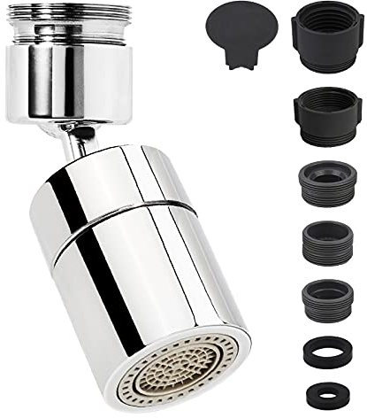Wasserhahn-Sprühaufsatz für Küchenarmatur, Luftsprudler Adapter, Wassersprühhahnkopf,Ersatzhahn-Belüfter, Küchenspüle, Spritzfilter, Wasserhahnteile, 360° schwenkbarer Belüfter, Wassersprudler