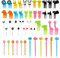 AIEX 48pcs Animal Food Fork Picks Baby Food Grade for Children Bento Box Decor Cute Mini Toothpicks for Children Dessert Adult Fruit Pastry Kids Party