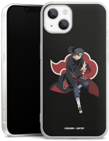 DeinDesign Slim Case extra dünn kompatibel mit Apple iPhone 13 Silikon Handyhülle transparent Hülle Itachi Uchiha Offizielles Lizenzprodukt Naruto Shippuden