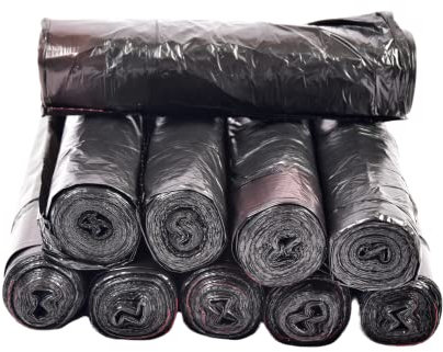 1.5 Gallon Drawstring Garbage Bag Thickened Hands-Free Garbage Bags 10 Rolls of 150 Packs, Portable Plastic Bags for Household Kitchen Waste (black)