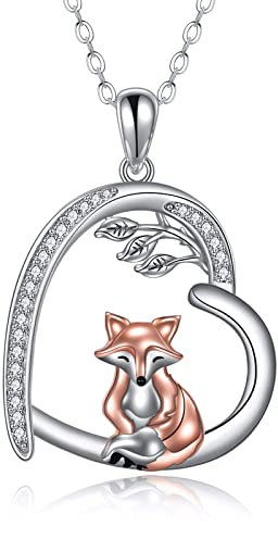 Fuchs Halskette 925 Sterling Silber Fuchs Schmuck Geschenke für Fuchsliebhaberinnen