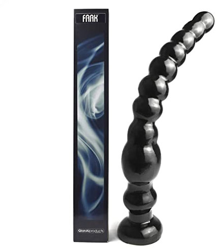 Bolas anales flexibles FAAK de 12 pulgadas con ventosa,Cuanto más, mejor,Consolador de 10 bolas a tope,Consolador de cuentas extra largo para un placer anal de alcance profundo Negro
