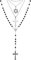 3 Pcs Set de Colliers Vintage Comprenant Collier de Croix Collier de Pendentif d'Étoile David Hexagramme Collier de Perles de Chapelet Catholiques en Verre Noir pour Costumes des Années 80