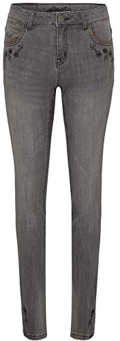 Hangowear Trachtenjeans Wencke grau | Jeans mit Stickereien | High Waist Skinny Damen Gr. 36