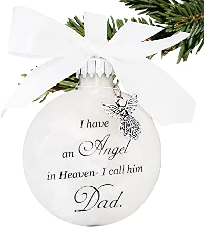 Weihnachten Gedenkkugeln Ornamente Feder Kugel I Have An Angel In Heaven mit kleinem Engel Weihnachtskugel Ornament Mama Papa Hängende Dekoration