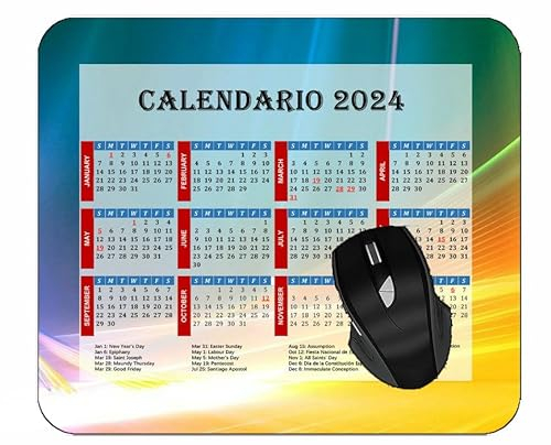 YENDOSTEEN Mauspad 2024 Kalender, Caterpillar Grass Flowers White Mouse Pads PAD#127 300 * 250 * 3 mm