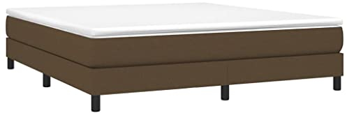 vidaXL Cadre à sommier tapissier en Tissu Marron foncé 180 x 200 cm, lit, Meuble de Couchage, sommier tapissier, Cadre de lit, lit Double, sommier tapissier, Lits, berceaux