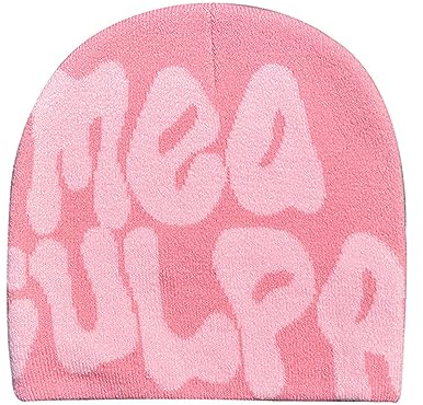 GFLPO Damen Beanie Mütze Beanies Y2k für Damen Herren Beanie Skull Hat Y2K Strickmütze MEA Grafik Wintermütze Warme Strickmütze (Rosa), Pink, Einheitsgre