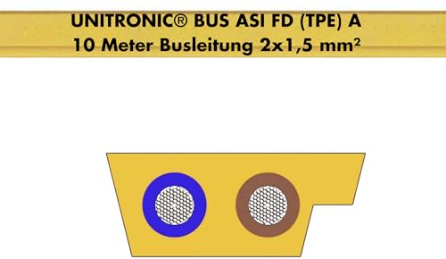 10 Meter Lapp 2170830 Unitronic BUS ASI FD (TPE) A Busleitung 2x1,5 mm² gelb I Datenkabel flach I hochflexible Schleppkettenleitung I Ölbeständig I Kabel 2 adrig I Buskabel für Schleppkette