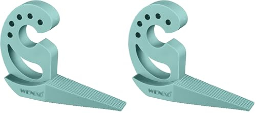WENKO Türstopper und Fensterstopper Multi-STOP® Mint - Klemmschutz, Kunststoff (TPR), 11.8 x 7.7 x 2.5 cm, Minzgrün (Packung mit 2)