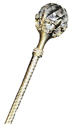 Paowsietiviity Queen Zepter Zauberstab Fee Kristall Ball Requisiten Kostüm Party Festzug Gold, 47.5cm