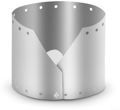 Pare-vent pour réchaud de camping en plein air, ultra léger en titane, pour réchaud de randonnée, pique-nique, cuisinière à alcool (15 cm)