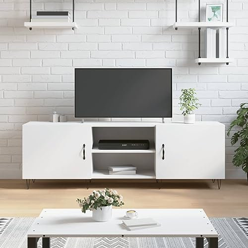 ShGaxin 829092 Meuble TV en bois d'ingénierie blanc 150 x 30 x 50 cm