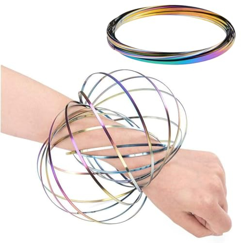 MenYiYDS 1 Pcs Flow Ring Toys 3D Arm Magic Bracelet Edelstahl Multi Sensory pädagogische und interaktive Frühlingsspielzeug für Stress resistent Spielzeug, bunt